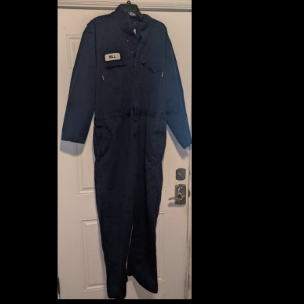 VTG Aramark Mens 50r Blue Mechanic Workwear 1PC Coveralls "Bill"